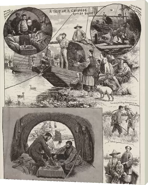 Life on a Chinese Houseboat (engraving)