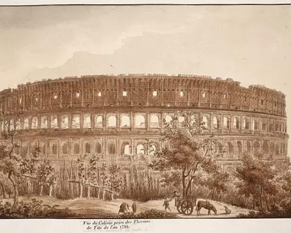 View of the Colosseum from the Baths of Titus, in the year 1788