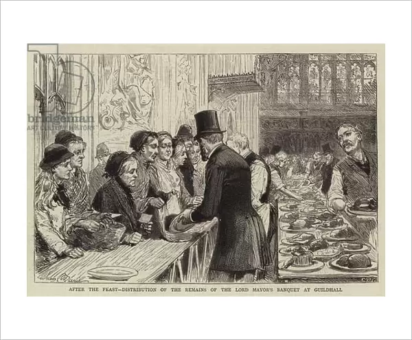 After the Feast, Distribution of the Remains of the Lord Mayors Banquet at Guildhall (engraving)