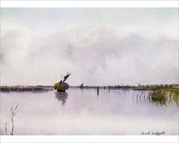 Norfolk Broads: Hay-Boat on Hickling Broad (colour litho)