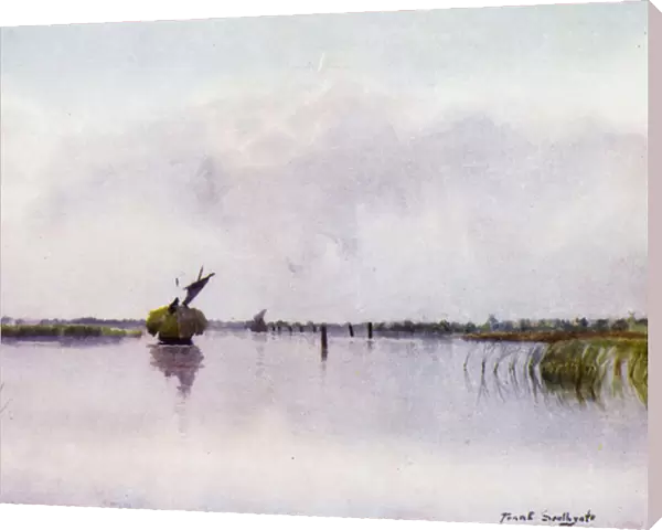 Norfolk Broads: Hay-Boat on Hickling Broad (colour litho)