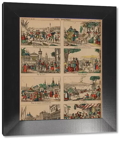 Views from around the World (coloured engraving)