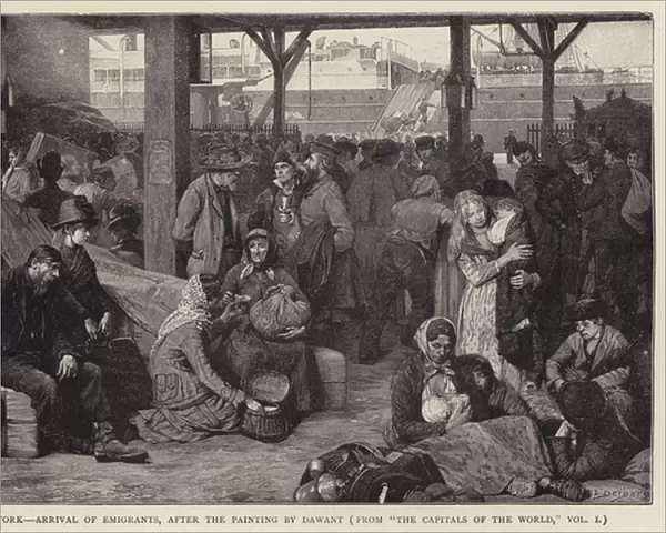 New York - Arrival of Emigrants (litho)