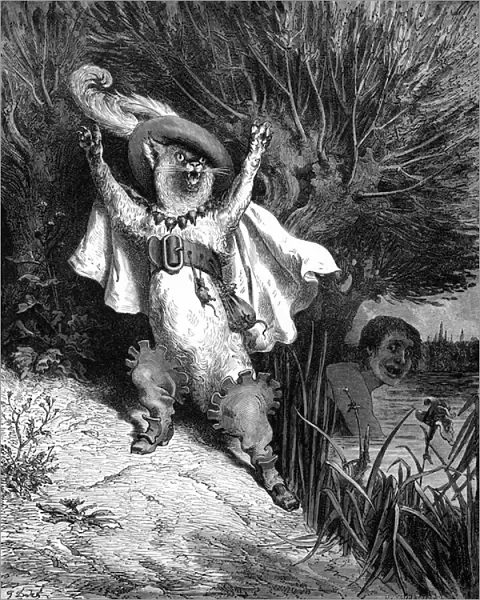 Puss in Boots, engraving by Gustave Dore