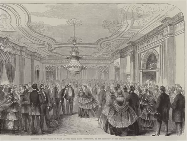 Reception of the Prince of Wales at the White House, Washington, by the President of the United States (engraving)