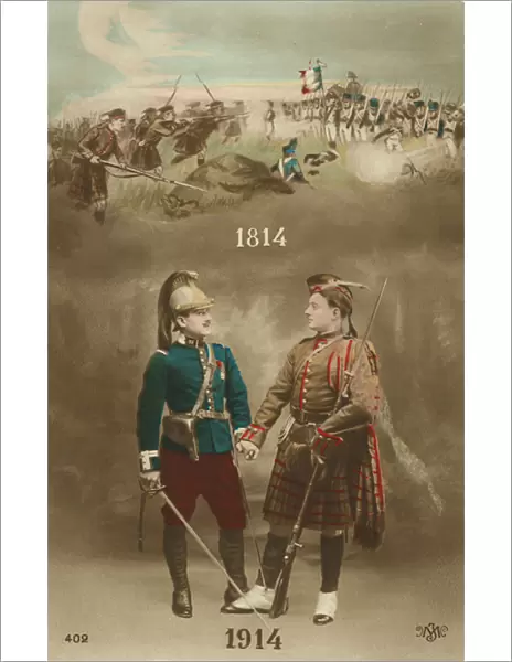 French and Scottish put differences behind them (coloured photo)