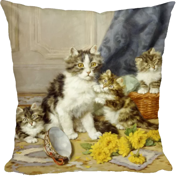 Playful Kittens, (oil on canvas)
