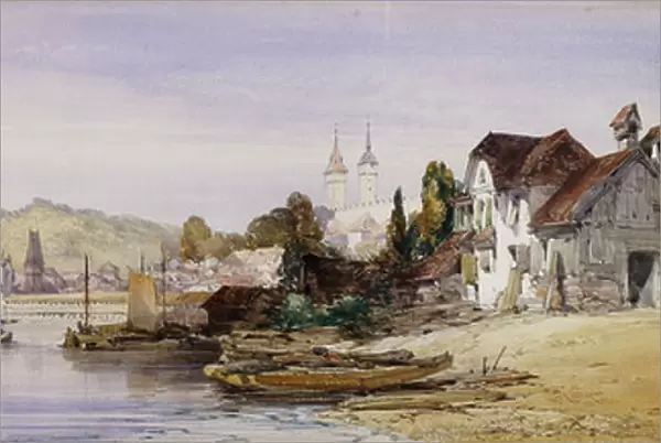 Lucerne from the Lake, 1862 (pencil and watercolour)