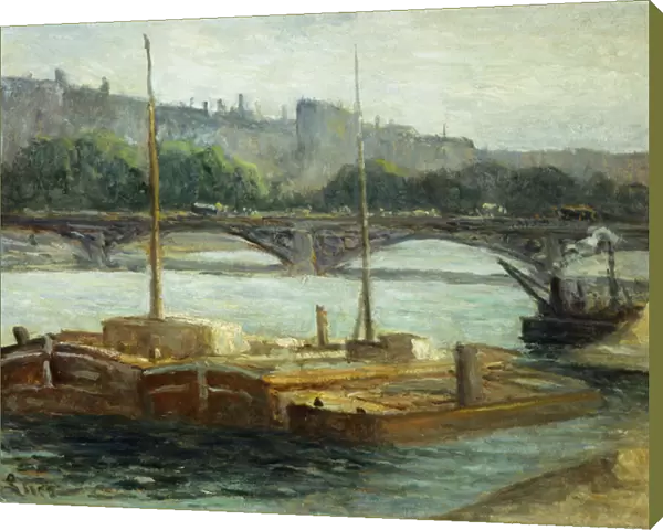 Boats at Groix; Bateaux a Groix, (watercolour over black on paper)