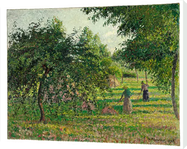 Apple Trees and Hay Makers at Eragny, 1895 (oil on canvas)
