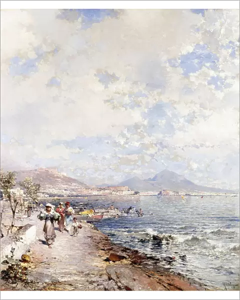 Posilipo, Naples, (oil on canvas)