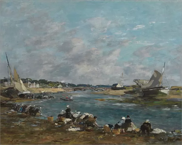 Washerwomen on the Banks of River Touques; Lavandieres sur un des bras de la Touques