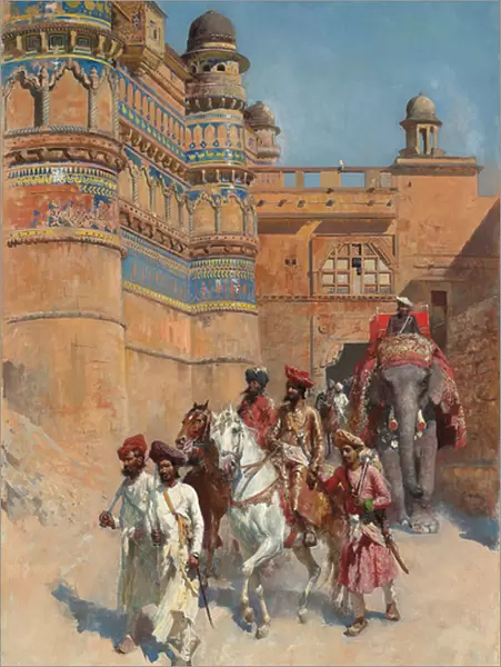 The Fort of Gwalior, Madhya Pradesh, (oil on canvas)