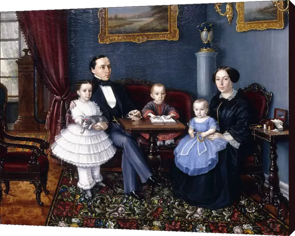 Portrait of a Young Family, 1855 (oil on canvas)