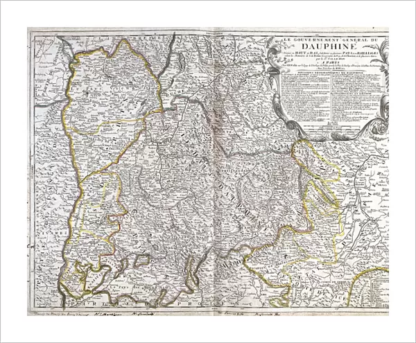 Map of the Dauphine (France) (Engraving, 1717)