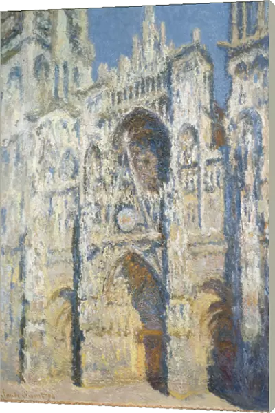 Rouen Cathedral, the portal and the tower Saint Romain, full sun effect