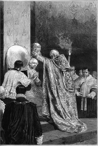 Coronation of Pope Leon XIII (Leone) (1810-1903) in the Sistine Chapel