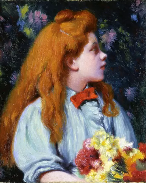 Girl with flowers par Zandomeneghi, Federico (1841-1917)