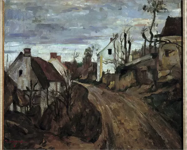 A village road to Auvers-sur-Oise (Auvers sur Oise) Painting by Paul Cezanne (1839-1906