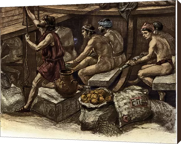 The life of the galerians aboard a Greek galley in Antiquite