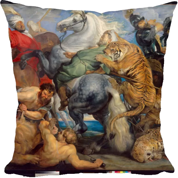Tiger hunting. Painting by Peter Paul (Peter Paul) Rubens (or Peter Paul or Petrus Paulus