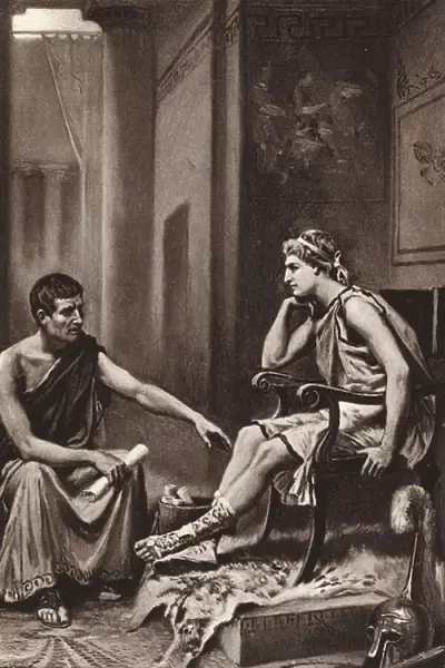 Aristotle teaching Alexander the Great (photogravure)