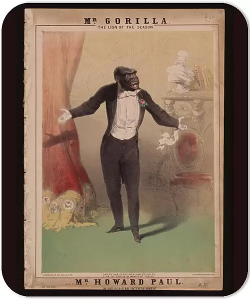 'I am the Gorilla of Monsieur Chaillu'(colour litho)
