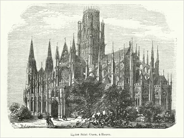 Eglise Saint-Ouen, a Rouen (engraving)