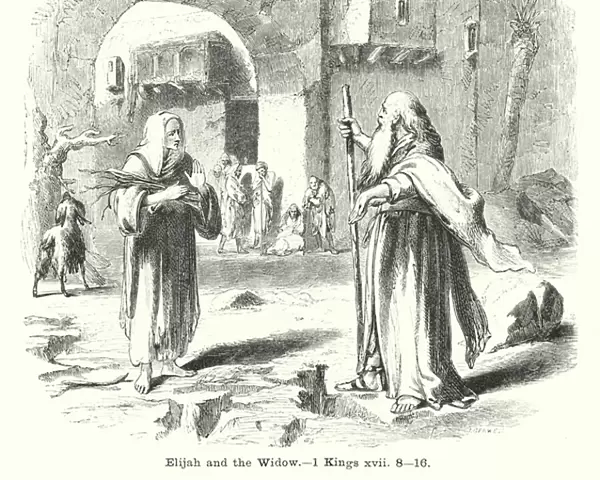Elijah and the Widow, 1 Kings xvii, 8-16 (engraving)