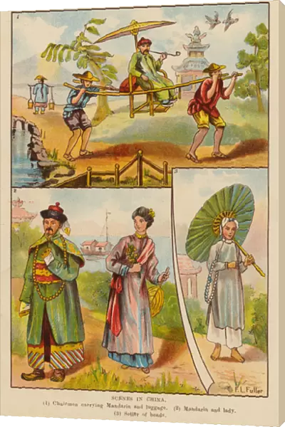 Scenes in China (colour litho)