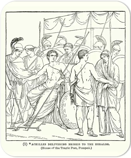 Achilles delivering Briseis to the Heralds (engraving)