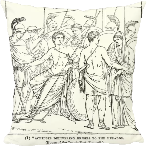 Achilles delivering Briseis to the Heralds (engraving)