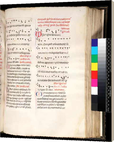 Ms 35. Missal, f. 126r. Musical notation relating to Temporal from the First Sunday of Advent to Holy Saturday, 1460s (parchment)