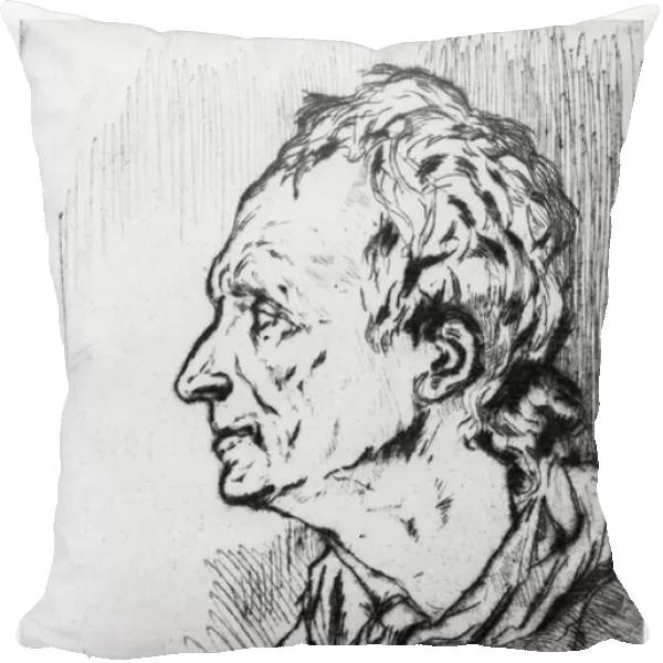 Portrait of Diderot, illustration for Rameaus Nephew, by Denis Diderot (litho)