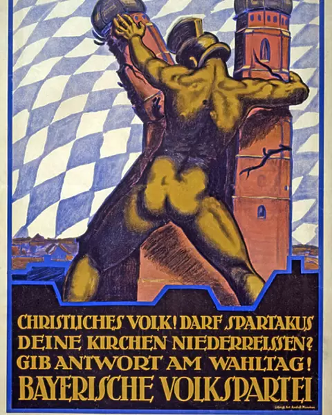 Election Campaign Poster for the Bavarian Peoples Party (colour litho)