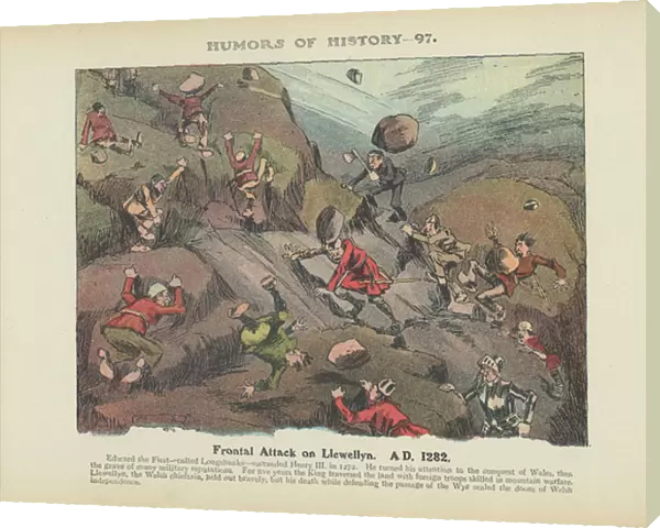 Frontal Attack on Llewellyn. A. D. 1282 (colour litho)