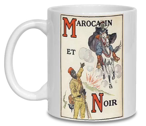Letter M and N: Moroccan and Black (Senegalese shooter). War alphabet. Illustrations by Henri Lanos (19th-20th century). Hachette et Cie publisher, ca. 1916. 8 pages. Dim: 31x23, 5 cm. Private Collection