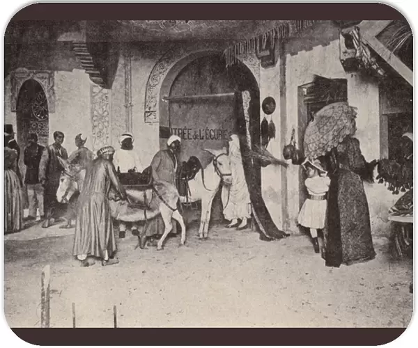 Street in Cairo, Egypt depicted at the Exposition Universelle, Paris, France, 1889 (b  /  w photo)