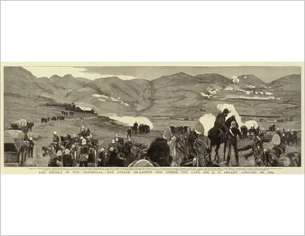 The Revolt in the Transvaal, the Attack on Laings Nek under the Late Sir G P Colley, 28 January 1881 (engraving)