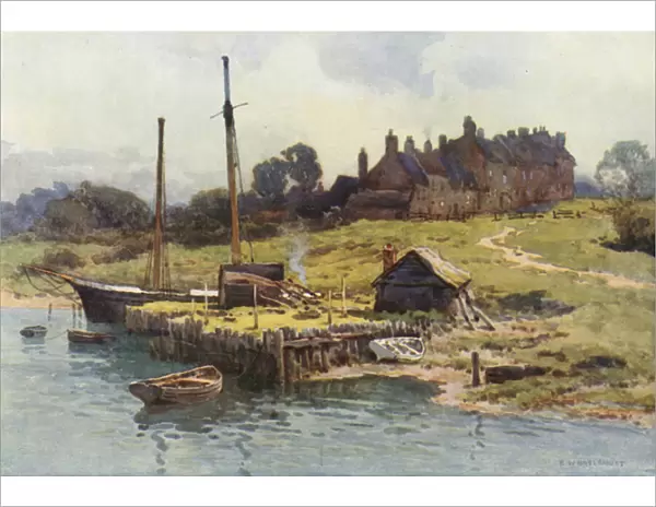 Bucklers Hard (colour litho)