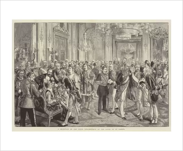 A Reception of the Corps Diplomatique at the Court of St Jamess (engraving)