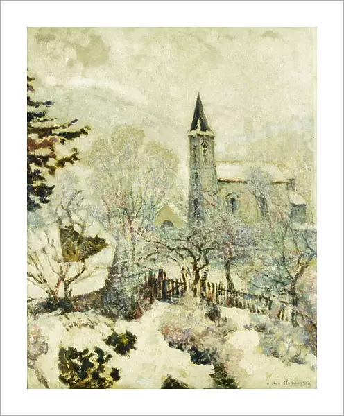 Murol Church in Winter; L Eglise de Murol en Hiver, 1928 (oil on canvas)