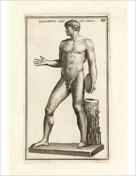 Statue of the Discophoros by Polyclitus. 1779 (engraving)