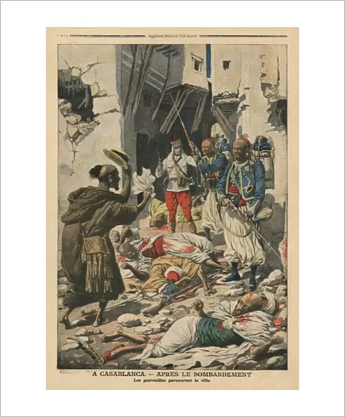 Casablanca after the bombing, illustration from Le Petit Journal, supplement illustre, 25th August 1907 (colour litho)