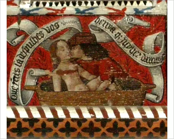 Lovers, panel of the abbotts ceiling (oil on wood)