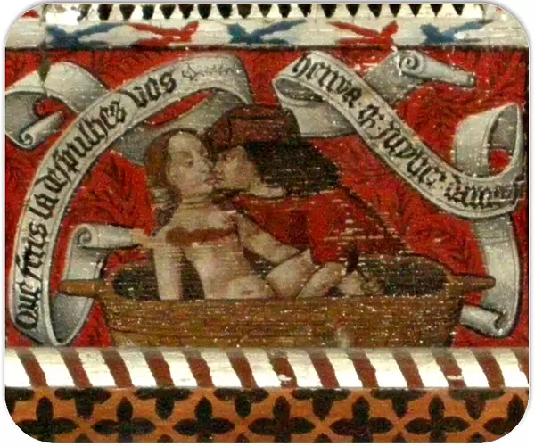 Lovers, panel of the abbotts ceiling (oil on wood)