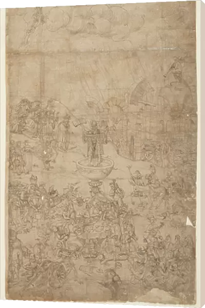 Religious allegory with the seven sacraments and the seven deadly sins, 1560 (pen, brown and black ink on paper)