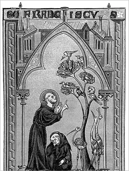 St. Francis of Assisi talking to the Birds, 1878 (print)