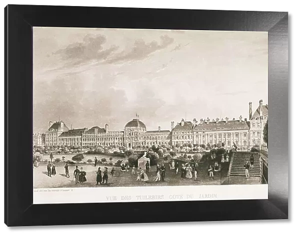Paris. Tuileries Palace from the Garden, 19th century (lithograph)