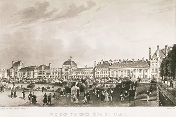 Paris. Tuileries Palace from the Garden, 19th century (lithograph)